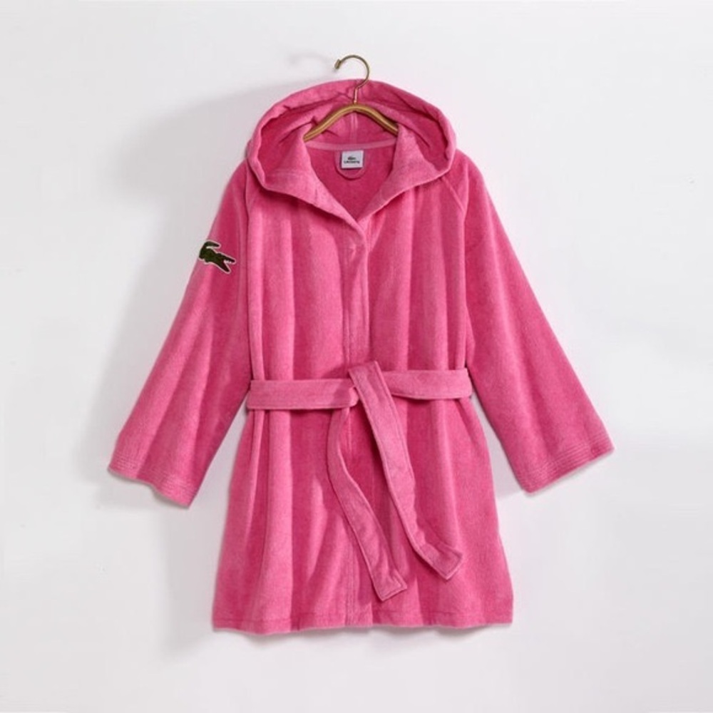 Lacoste Kids/Womens Pink Belted Robe